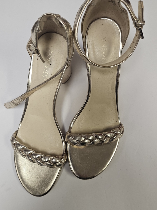 Nine West Shoes - Nine West Gold Braided Strap Ankle‑Strap Sandals